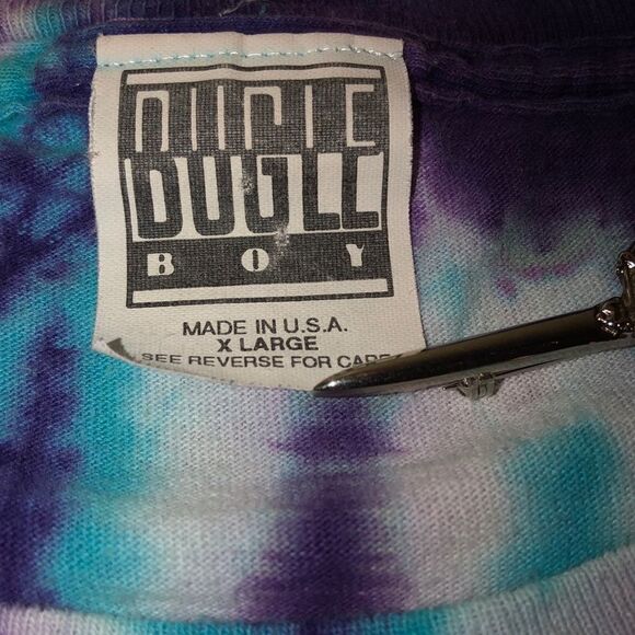 Vintage 89s-90s Bugle Boy tie dye T-shirt. Size XL - Picture 5 of 8